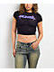 Ninth Hall Sadie Cheetah Burnout Black & Blue Crop T-Shirt - Thumbnail image 1 of 4