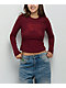 Ninth Hall Selma Red Thermal Long Sleeve T-Shirt - Thumbnail image 1 of 3