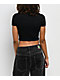 Ninth Hall Shawnie Cross Cutout Black Fitted Crop T-Shirt - Thumbnail image 2 of 8