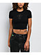 Ninth Hall Shawnie Cross Cutout Black Fitted Crop T-Shirt - Thumbnail image 1 of 8