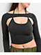 Ninth Hall Tirza Dark Grey Shrug Crop Halter Top Set - Thumbnail image 3 of 5