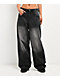 Ninth Hall Trina Rhinestone Black Wash Wide Leg Jeans - Thumbnail image 1 of 6