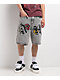 Ninth Hall Waylay Embroidered Grey Wash Denim Shorts - Thumbnail image 1 of 7