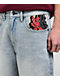 Ninth Hall Waylay Skull Blue Wash Loose Fit Shorts - Thumbnail image 5 of 7