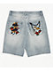 Ninth Hall Waylay Skull Blue Wash Loose Fit Shorts - Thumbnail image 6 of 7