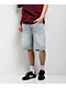Ninth Hall Waylay Skull Blue Wash Loose Fit Shorts - Thumbnail image 2 of 7