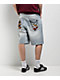 Ninth Hall Waylay Skull Blue Wash Loose Fit Shorts - Thumbnail image 1 of 7