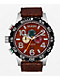Nixon 51-30 Chrono Leather Silver, Rosewood & Chocolate Analog Watch - Thumbnail image 1 of 4
