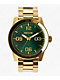 Nixon Corporal Stainless Steel Gold & Green Sunray Analog Watch - Thumbnail image 1 of 5