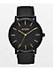 Nixon Porter Leather All Black & Gold Watch