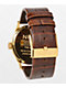 Nixon Sentry Gold, Oxblood Sunray & Brown Gator Leather Analog Watch