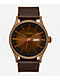 Nixon Sentry Leather Bronze & Black Analog Watch - Thumbnail image 1 of 4