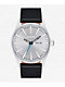 Nixon Sentry Leather Chrome, Silver Sunray, & Black Analog Watch - Thumbnail image 1 of 4