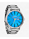 Nixon Sentry Stainless Steel Silver & Byron Blue Ombre Analog Watch - Thumbnail image 1 of 4