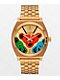 Nixon x The Grateful Dead Time Teller reloj analógico dorado y caras de oso