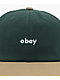 Obey 2 Tone Spruce & Tan Snapback Hat - Thumbnail image 3 of 3