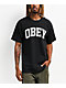 Obey Academic Logo Black T-Shirt - Thumbnail image 1 of 2