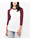 Obey Basic Vintage Burgundy Raglan T-Shirt - Thumbnail image 1 of 3