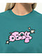 Obey Bubble And Stars Teal Crop T-Shirt - Thumbnail image 2 of 3