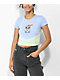 Obey Chainy Light Blue & Green Tie Dye Crop T-Shirt - Thumbnail image 1 of 3