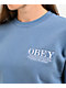 Obey Cities Coronet Blue Crop Crewneck Sweatshirt - Thumbnail image 3 of 5