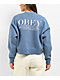 Obey Cities Coronet Blue Crop Crewneck Sweatshirt - Thumbnail image 1 of 5