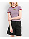 Obey Cypress Stripe Tibetan Red Multi Crop T-Shirt - Thumbnail image 1 of 3