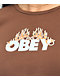 Obey Flames Brown Crop Long Sleeve T-Shirt - Thumbnail image 2 of 2