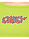 Obey Jess Flame Logo Green Long Sleeve Crop T-Shirt - Thumbnail image 2 of 3