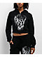 Obey Metal Black Crop Zip Hoodie - Thumbnail image 1 of 4