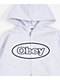 Obey Oval Extra Heavy Light Grey Zip Hoodie - Thumbnail image 5 of 5