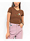 Obey Rose & Thorn Brown Crop T-Shirt - Thumbnail image 1 of 2