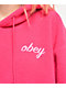 Obey Script Pink Sherpa Hoodie - Thumbnail image 4 of 4