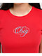 Obey Scripty Skater Red Crop T-Shirt - Thumbnail image 3 of 3