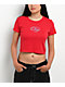 Obey Scripty Skater Red Crop T-Shirt - Thumbnail image 1 of 3