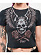 Obey Skull & Roses Black Crop T-Shirt - Thumbnail image 2 of 3