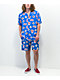 Odd Future Flowers Blue & Purple Short Sleeve Button Up Shirt