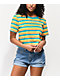 Odd Future Logo Teal, Gold & Orange Stripe Crop T-Shirt