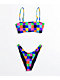 Odd Future Multi Check Bandeau Bikini Top