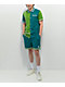 Paterson Courtside Teal & Green Short Sleeve Button Up Shirt - Thumbnail image 4 of 5