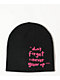 Paul Frank x Slushcult Full Circle Black & Pink Skully Beanie - Thumbnail image 2 of 2