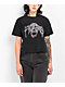 Personal Fears Pink Rhinestone Skull Black Crop T-Shirt - Thumbnail image 1 of 3