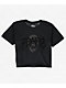 Personal Fears Tonal Rhinestone Skull Black Crop T-Shirt - Thumbnail image 4 of 4
