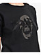 Personal Fears Tonal Rhinestone Skull Black Crop T-Shirt - Thumbnail image 3 of 4