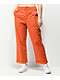 Petals and Peacocks Butterfly Checkered Orange Work Pants - Thumbnail image 1 of 9