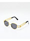 Petals and Peacocks Domina gafas de sol negro y dorado