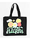 Petals and Peacocks Flourish Black Tote Bag