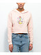 Petals and Peacocks Flower Mushrooms Pink Crop Hoodie
