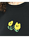 Petals and Peacocks Flower Power Black Crop T-Shirt