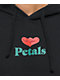 Petals and Peacocks Go Around Black Crop Hoodie
